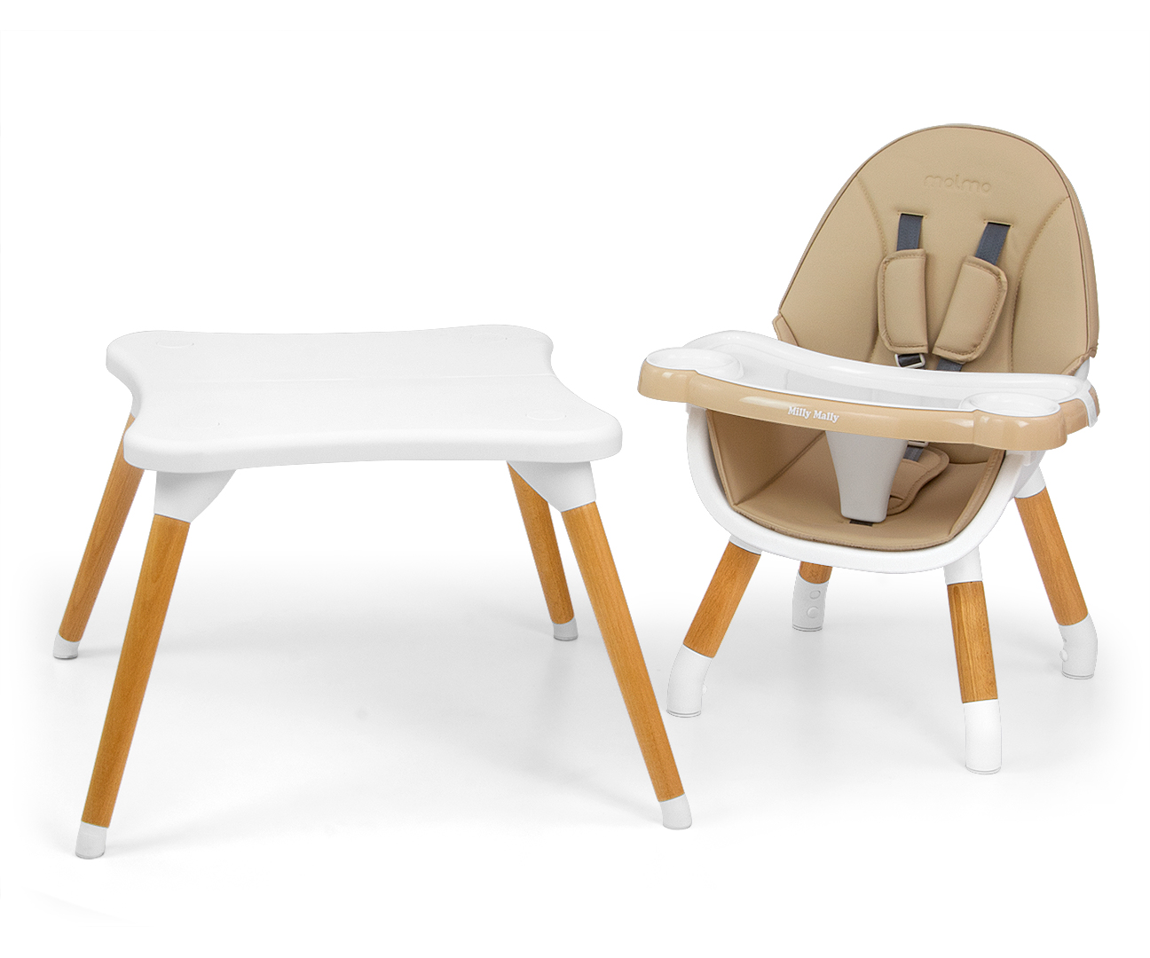 Milly Mally Krzesełko do karmienia 2w1 Malmo Beige — zdjęcie 3