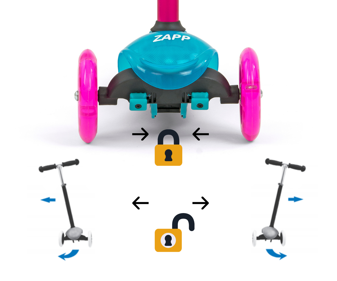 Milly Mally Scooter Zapp Green — zdjęcie 6