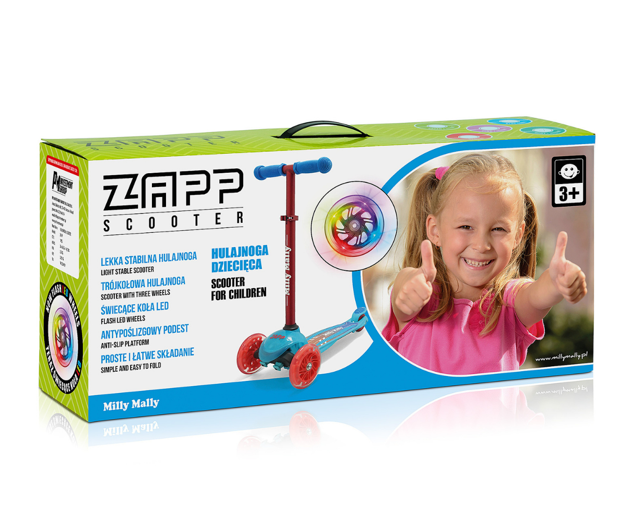 Milly Mally Scooter Zapp Green — zdjęcie 10