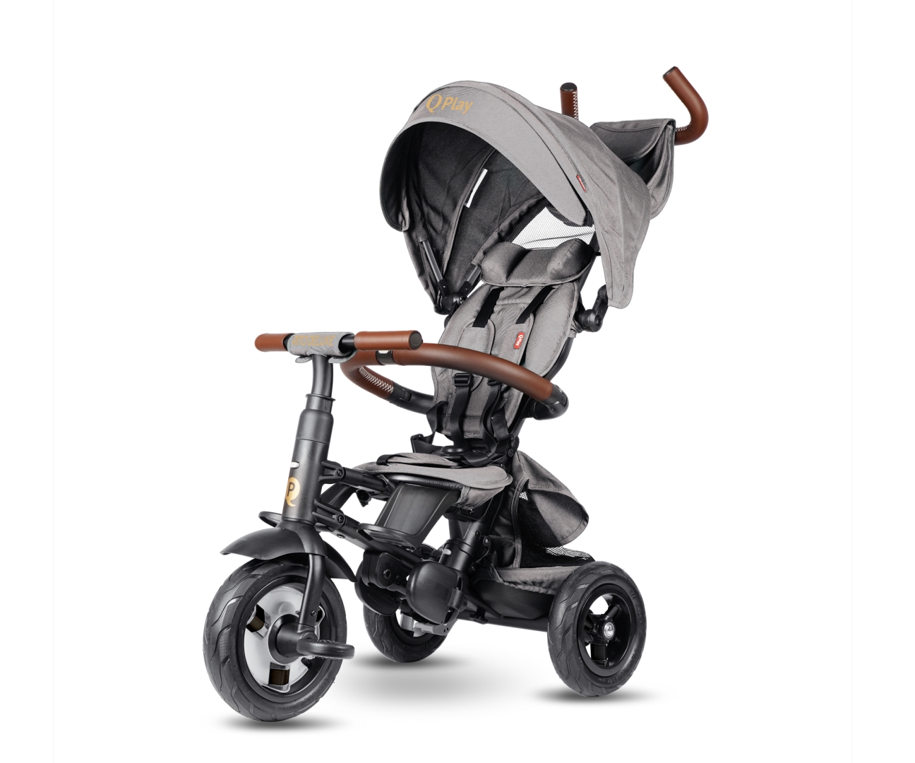 Qplay Rowerek Trójkołowy Rito Deluxe Rubber Grey — zdjęcie 2