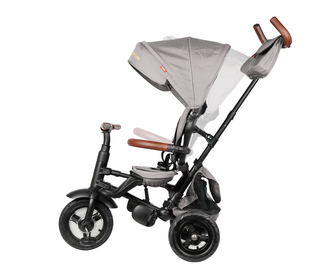 Qplay Rowerek Trójkołowy Rito Deluxe Rubber Grey — zdjęcie 4