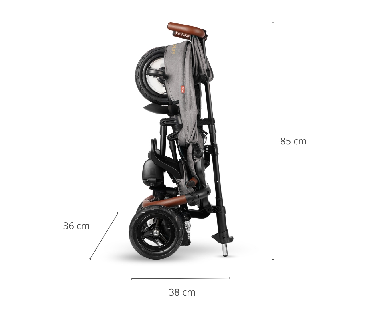 Qplay Rowerek Trójkołowy Rito Deluxe Rubber Grey — zdjęcie 12