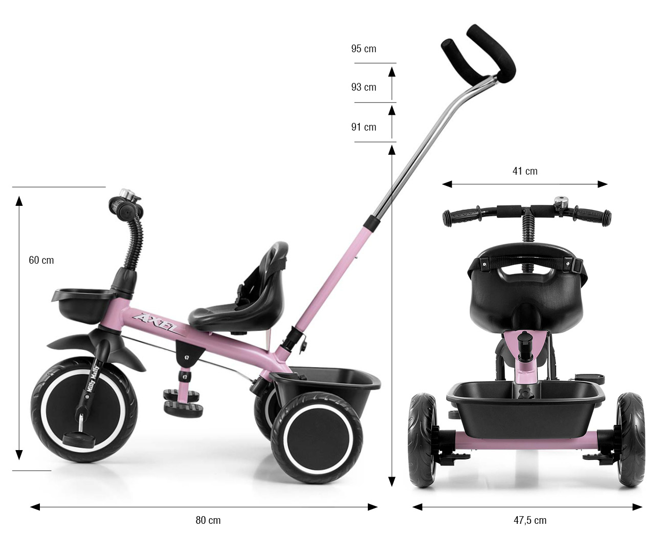 Milly Mally Rowerek Trójkołowy Axel New Pink — zdjęcie 11