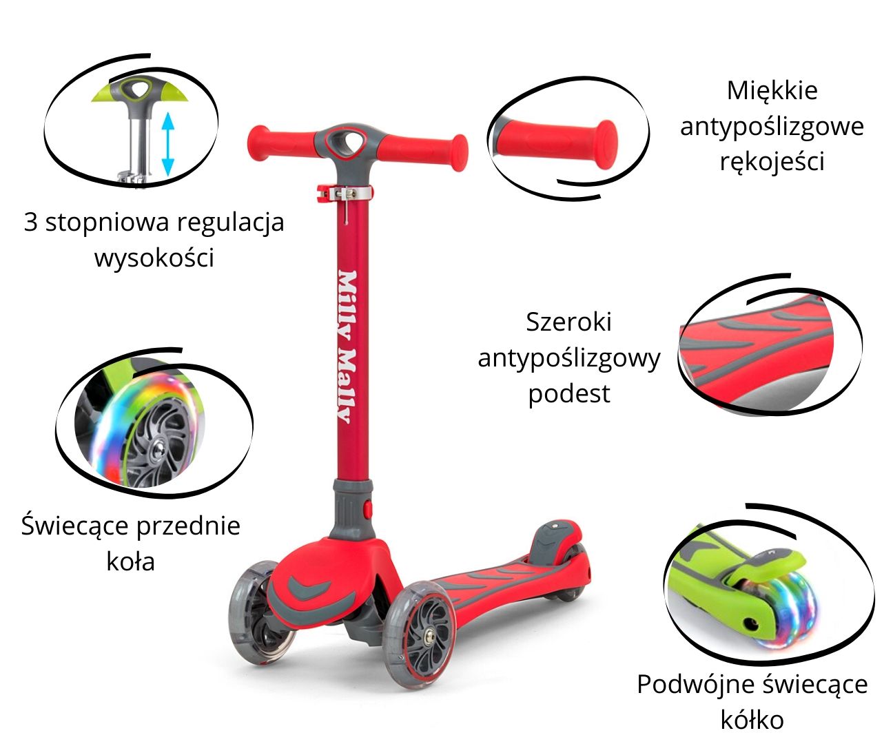 Milly Mally Scooter Boogie Red — zdjęcie 7