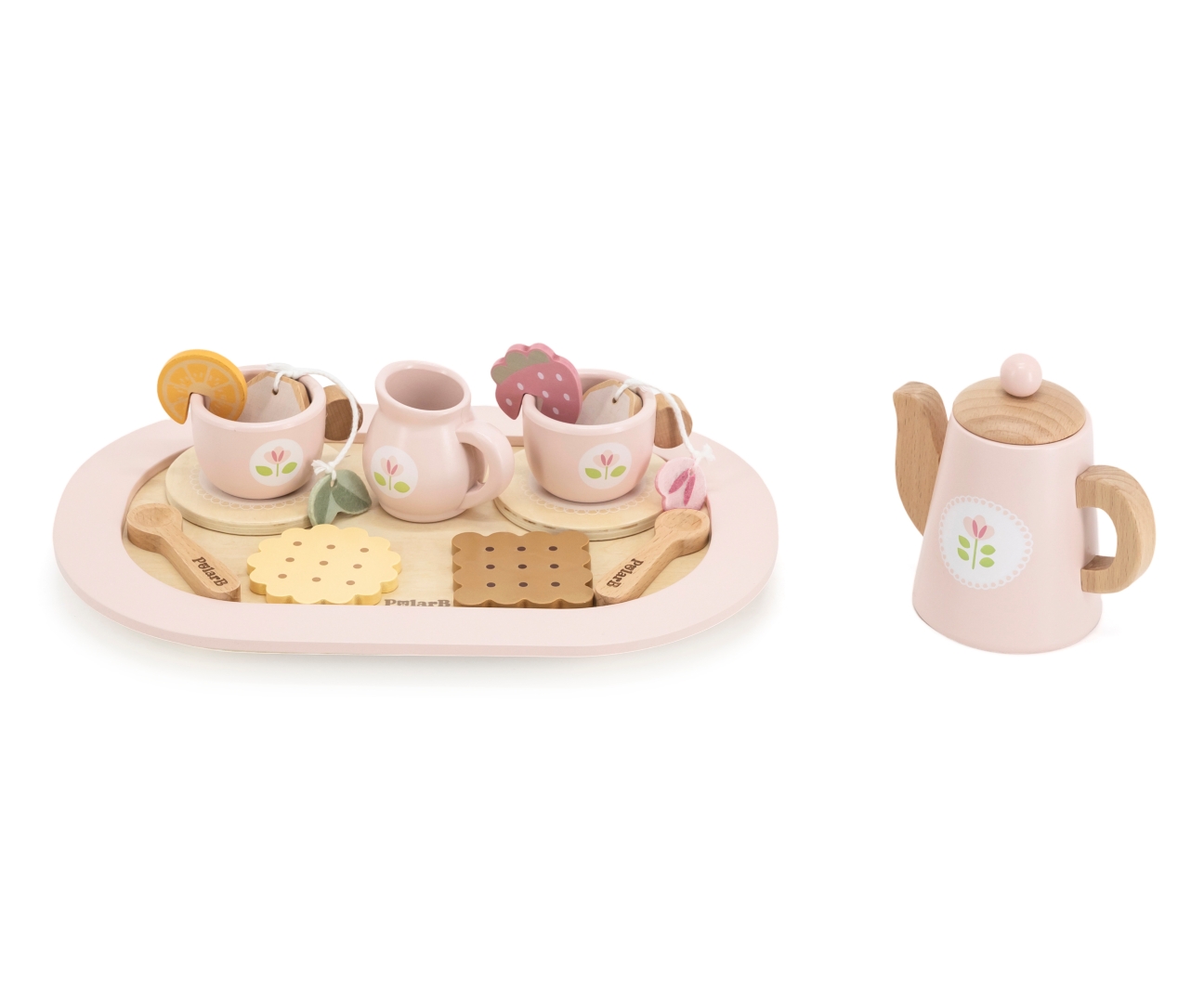 Viga 44267 PolarB Drewniany zestaw do kawy i herbaty - pink — zdjęcie 2