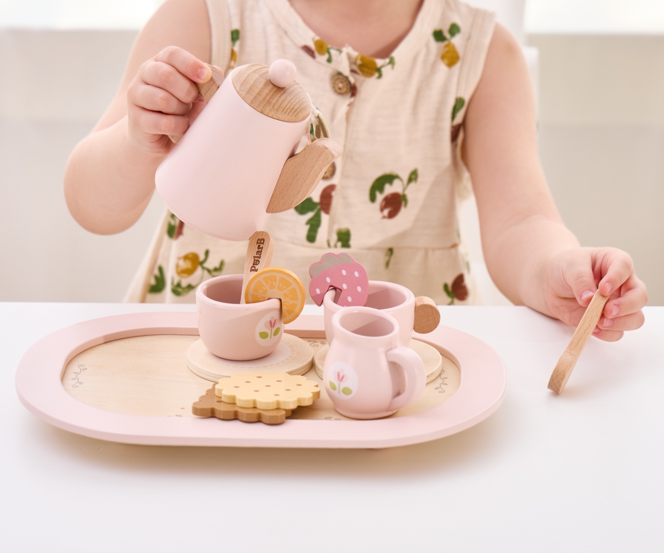 Viga 44267 PolarB Drewniany zestaw do kawy i herbaty - pink — zdjęcie 7