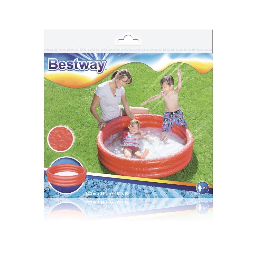 Bestway 51025 Basenik dmuchany Czerwony 1.22 x 25cm — zdjęcie 6