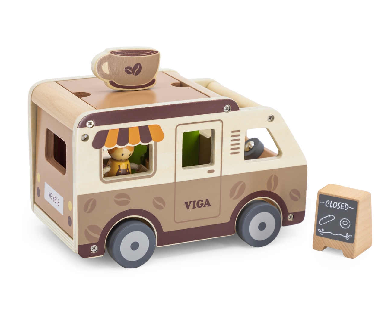 Viga 44689 Drewniana mobilna kawiarenka — zdjęcie 3