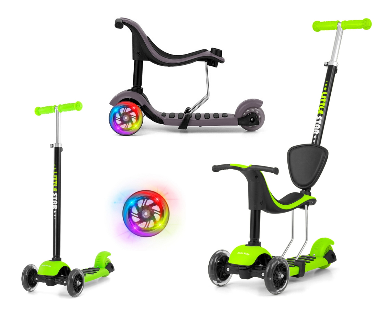 Milly Mally Scooter Little Star Green — zdjęcie 5
