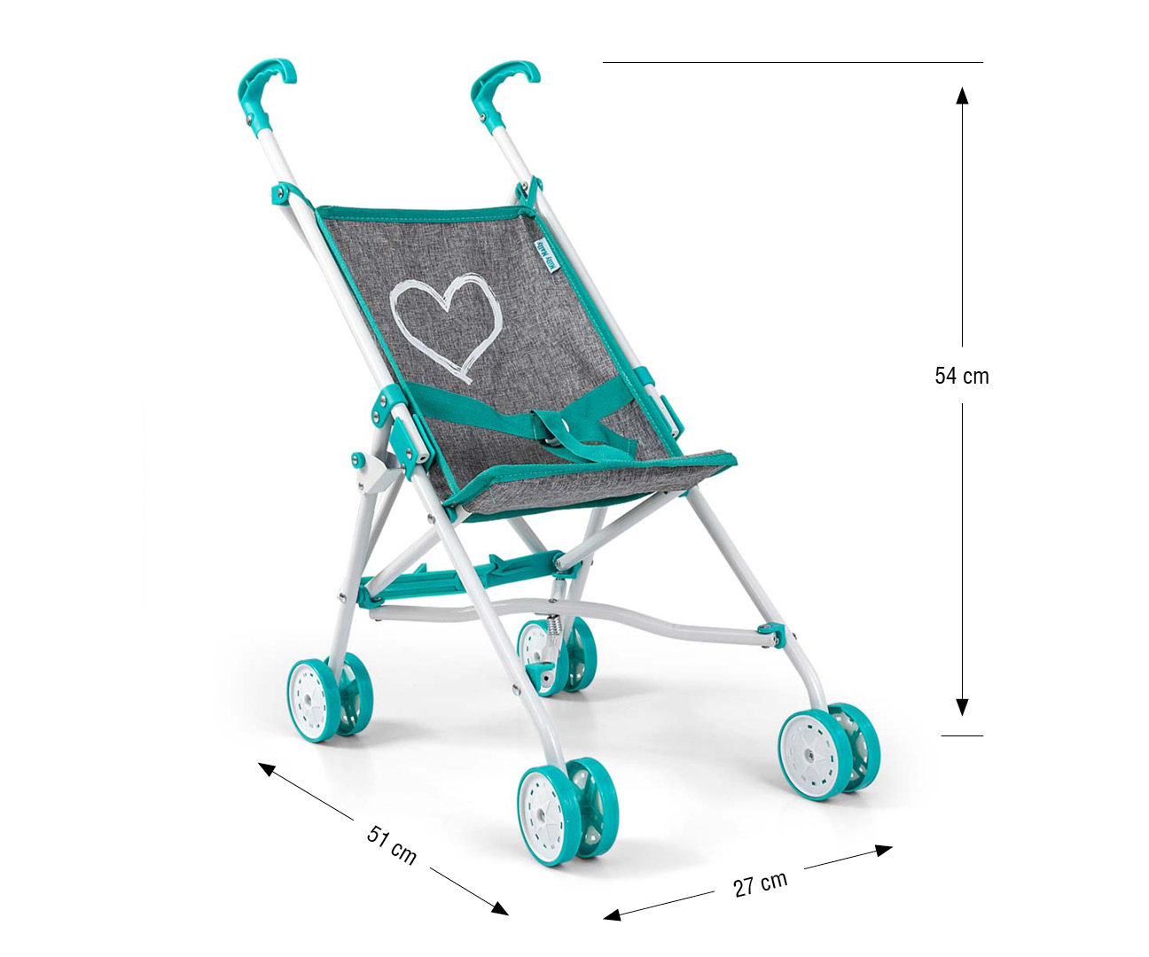Milly Mally Wózek dla lalek Julia Prestige Mint — zdjęcie 7