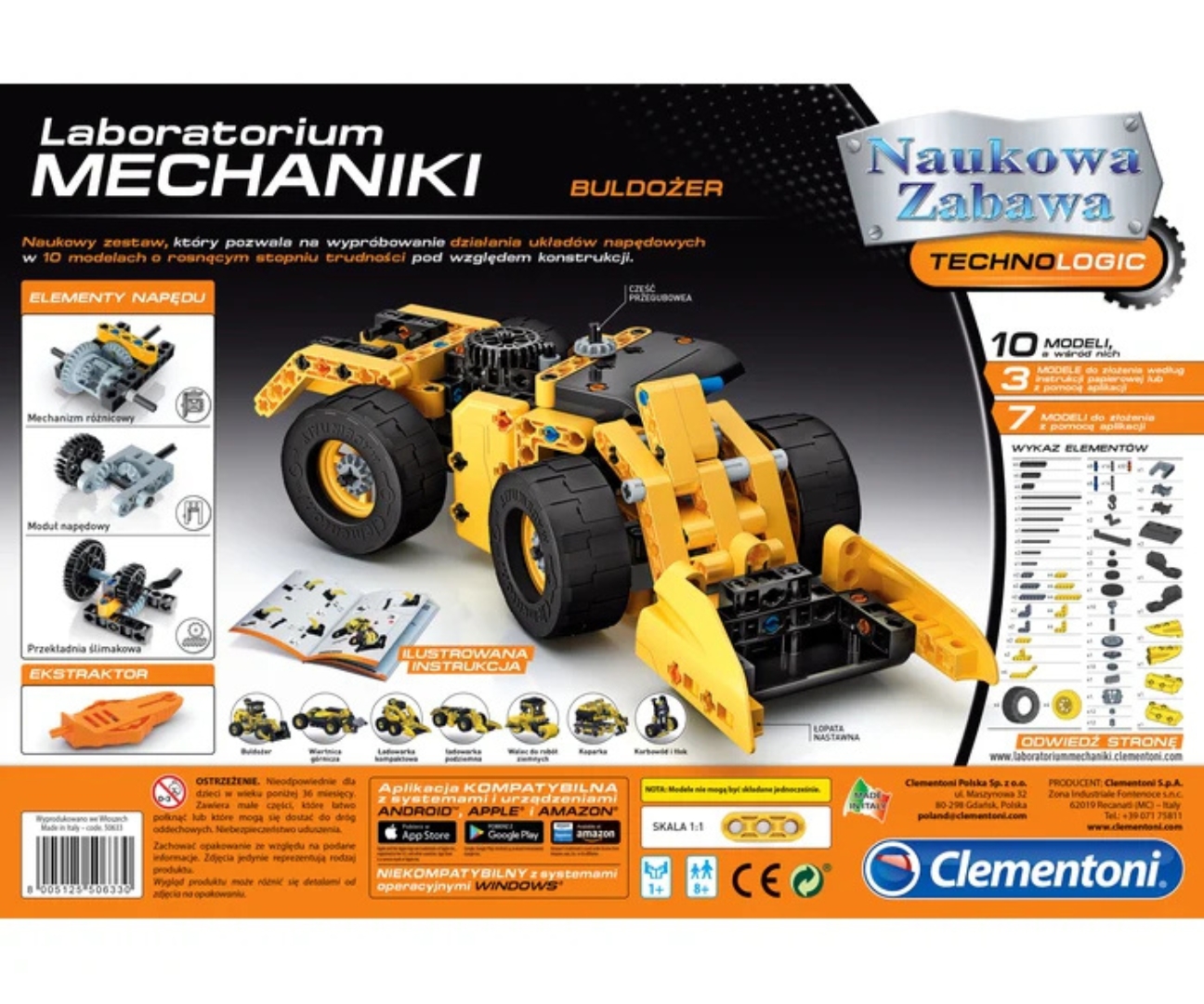 Clementoni Naukowa Zabawa Lab 50633 Laboratorium Mechaniki - Buldożer — zdjęcie 2