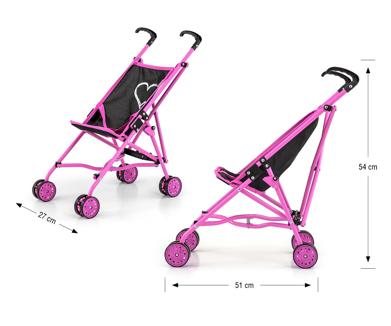 Milly Mally Wózek dla lalek Julia Prestige Black — zdjęcie 6