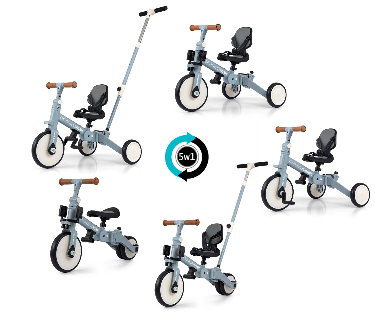 Milly Mally Rowerek 5w1 Optimus Max Denim — zdjęcie 11