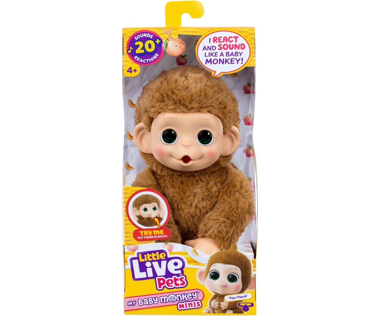 Moose 26766 Little Live Pets Interaktywna Mini Małpka Pepi Peach — zdjęcie 4