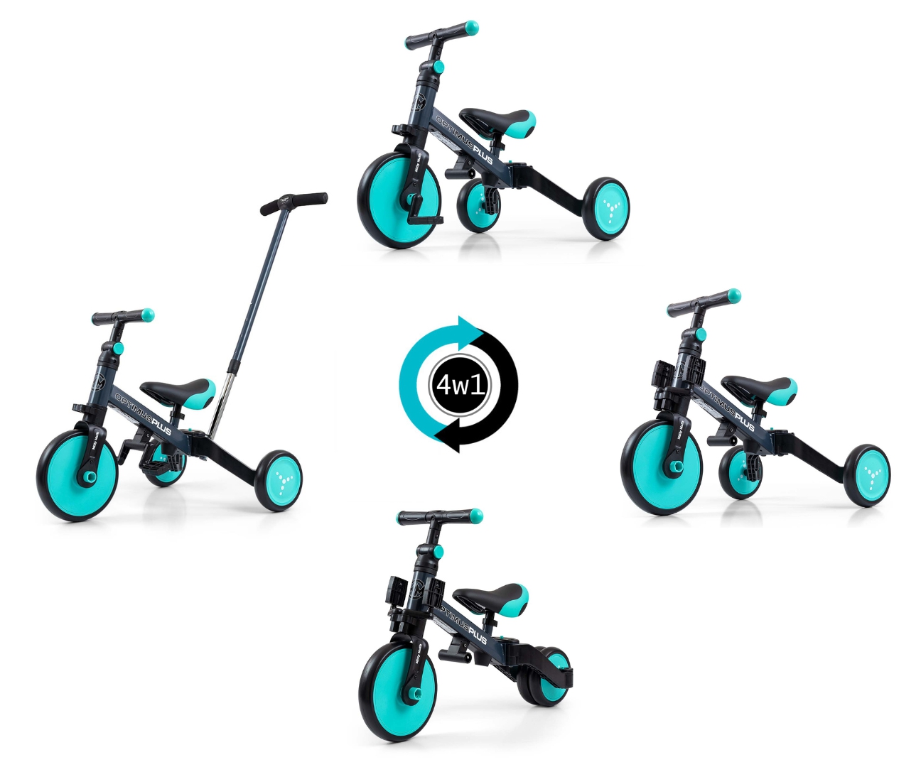 Milly Mally Rowerek 4w1 Optimus Plus Mint — zdjęcie 10
