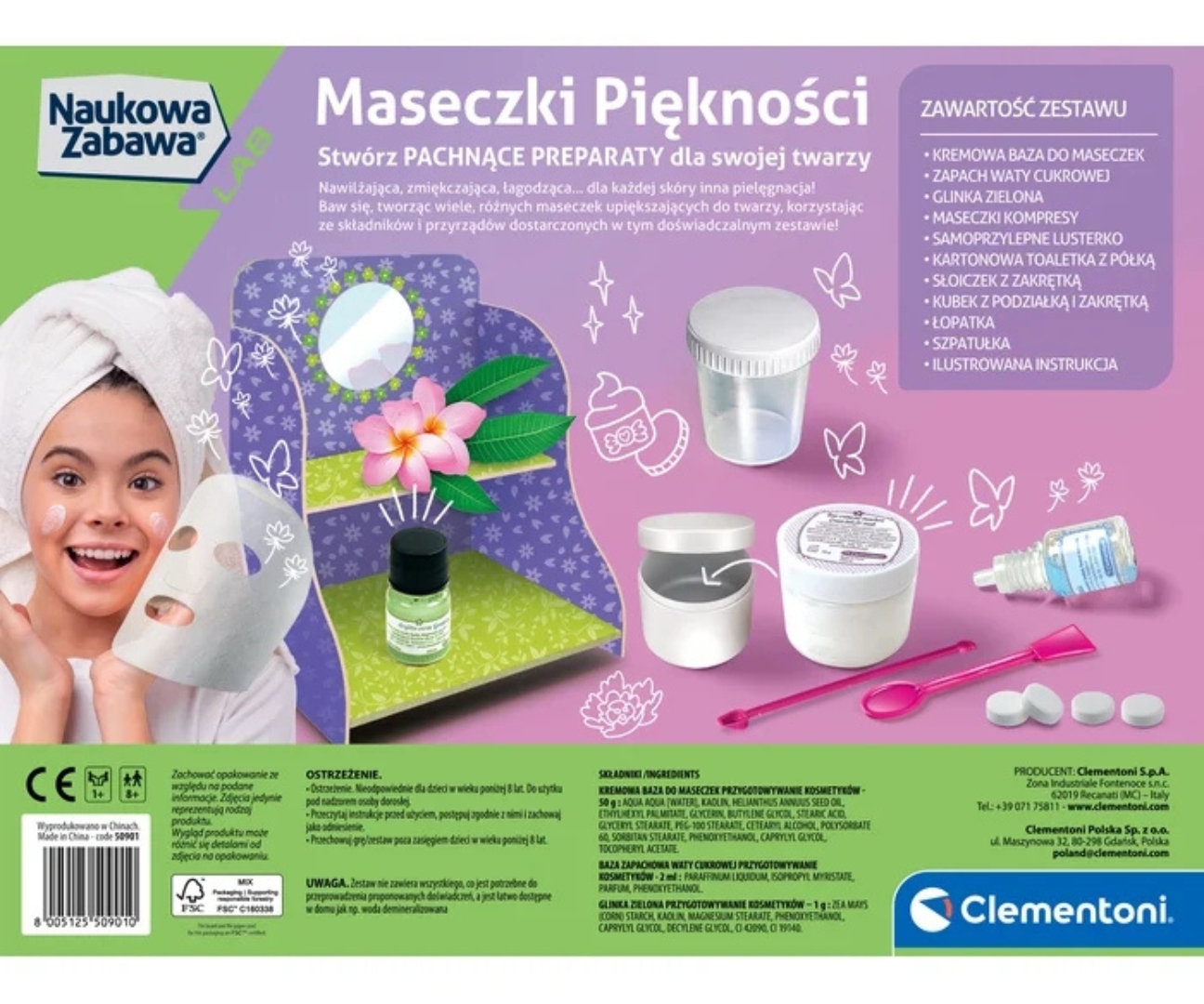 Clementoni 50901 Naukowa Zabawa Lab Maseczki Piękności — zdjęcie 3
