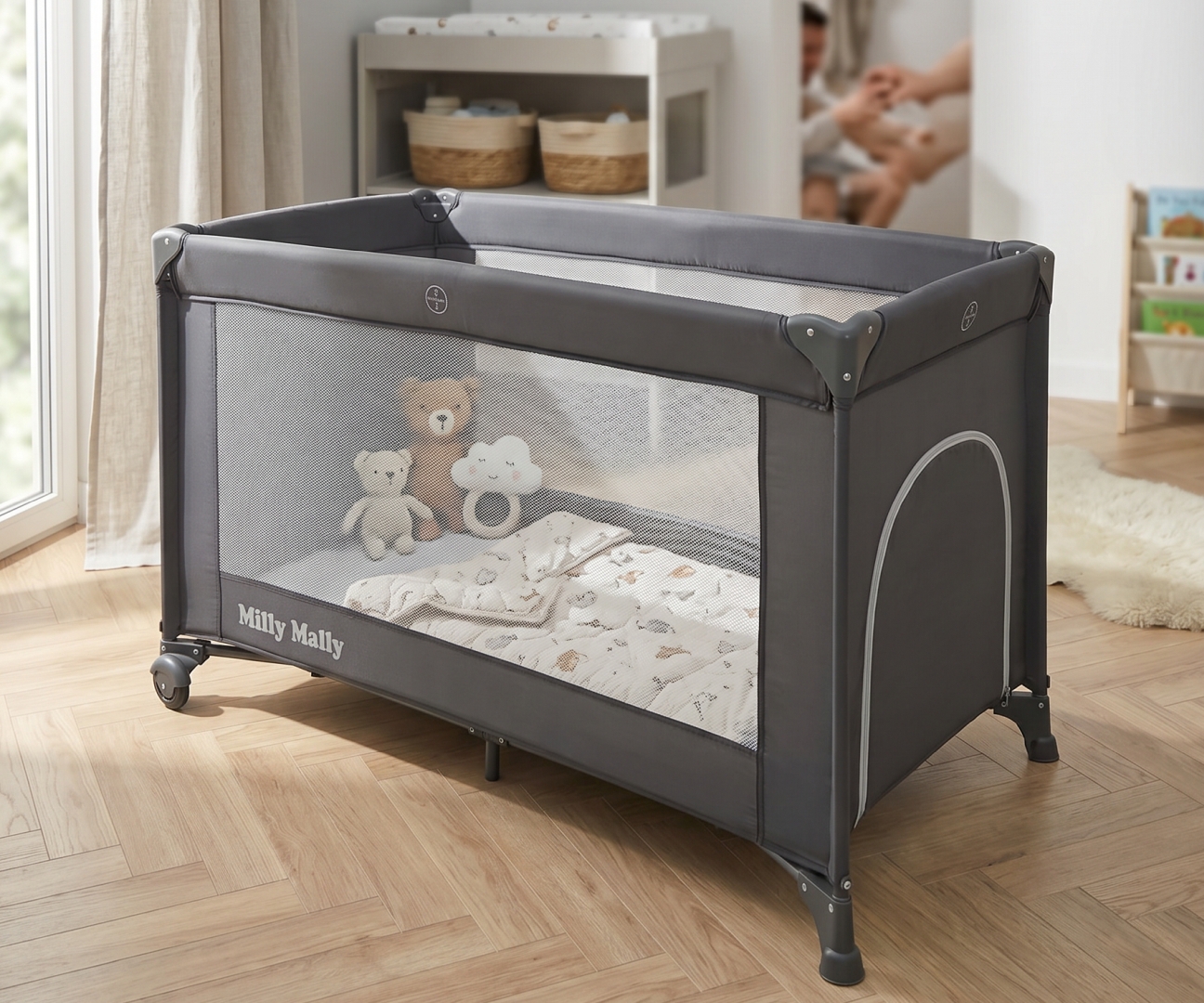 Milly Mally Łóżeczko turystyczne Mirage Dark Grey — zdjęcie 12