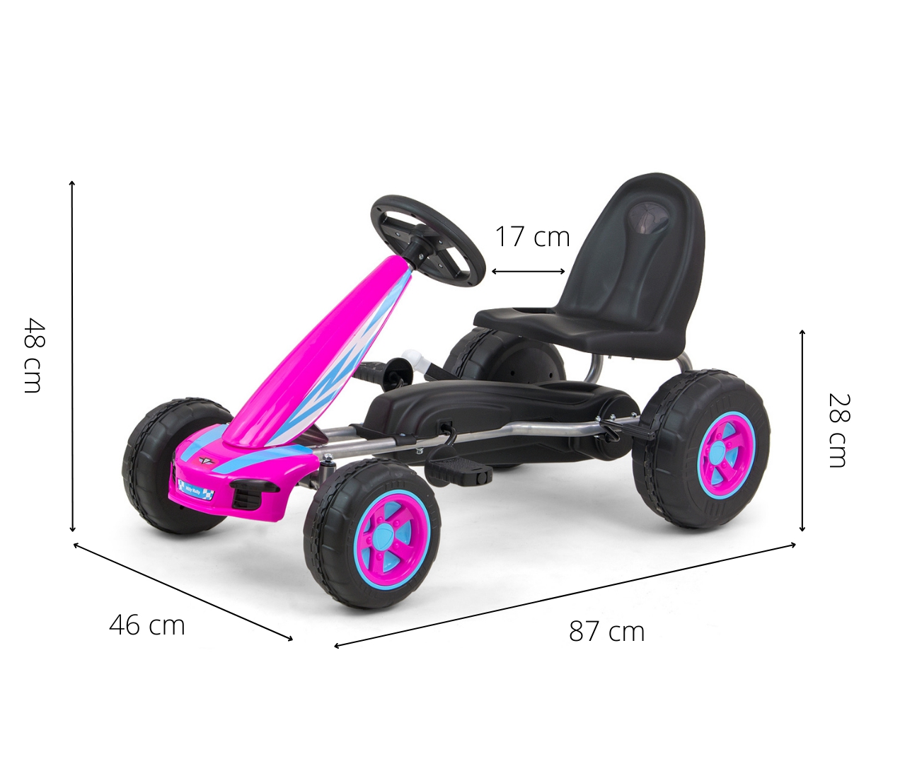 Milly Mally Gokart na pedały Viper Pink — zdjęcie 8