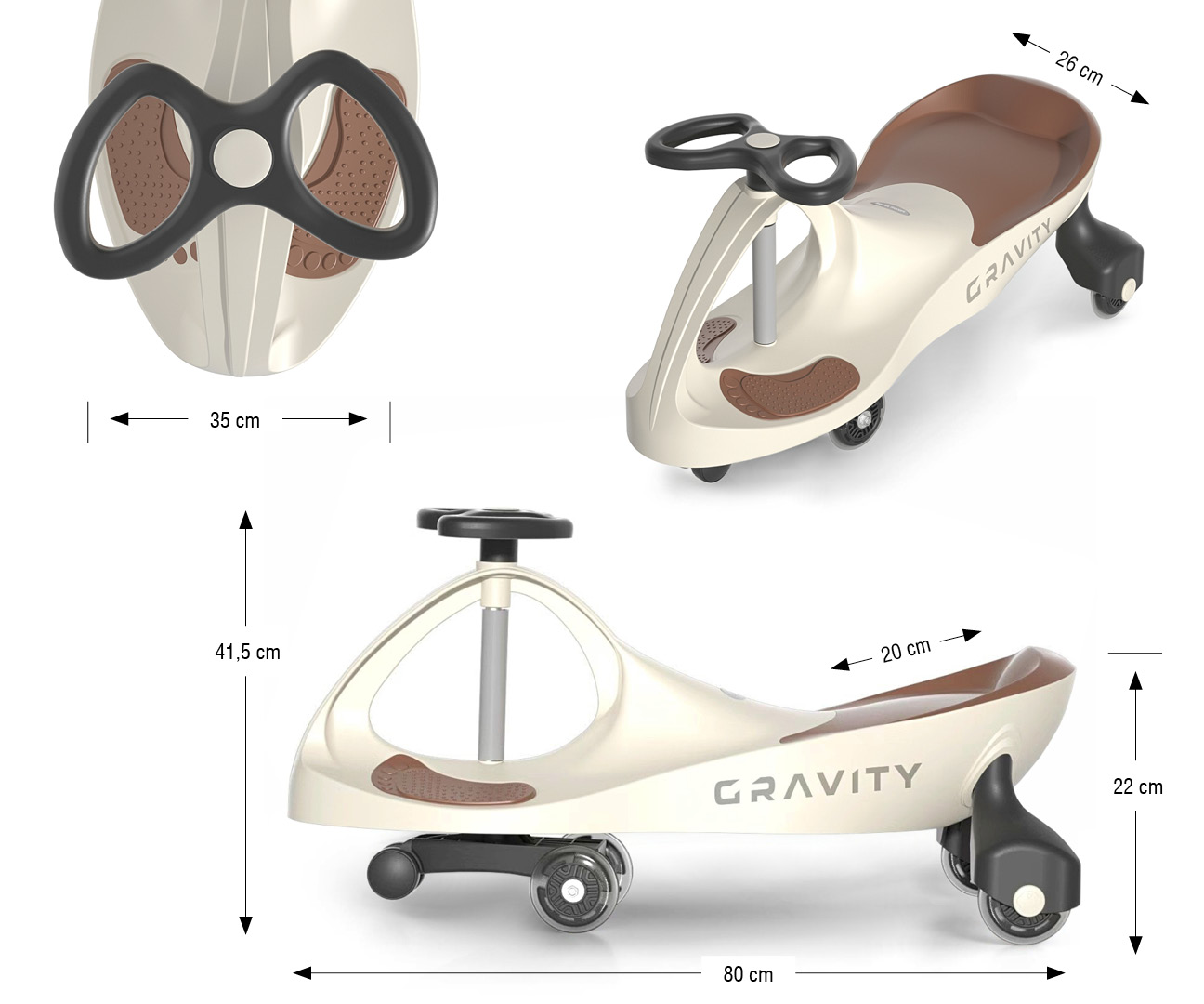 Milly Mally Jeździk Grawitacyjny Gravity Beige Brown — zdjęcie 11