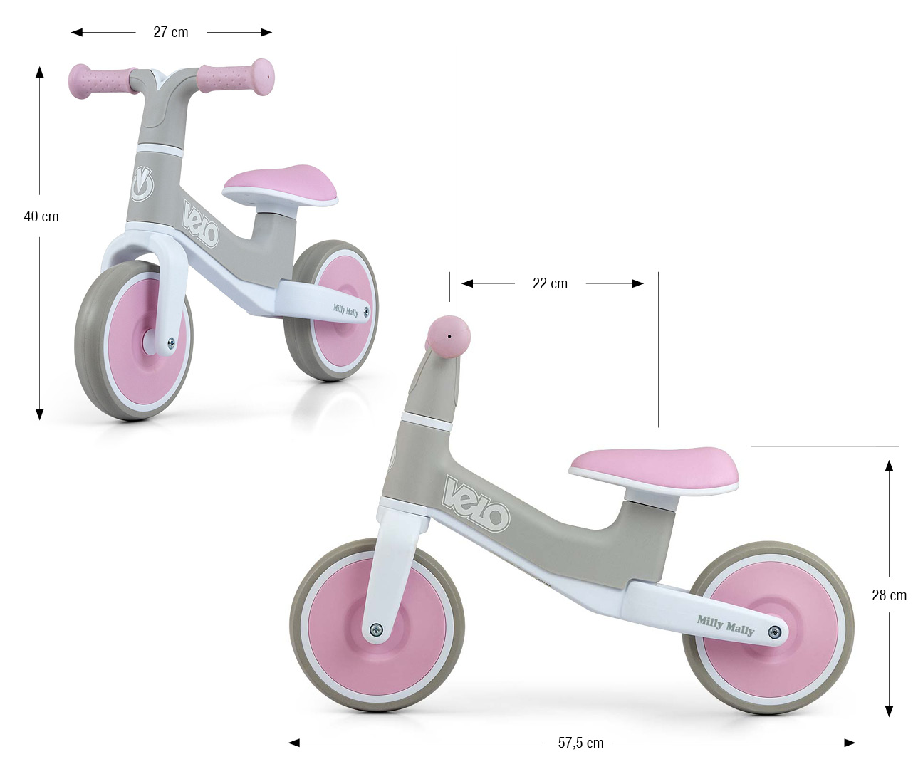 Milly Mally Rowerek Biegowy Velo Pink — zdjęcie 7