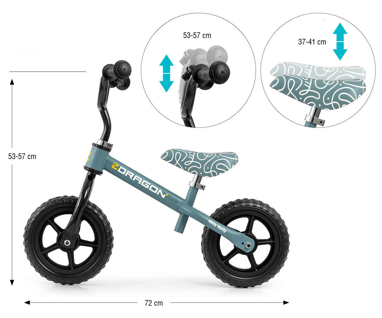 ND18_6344 Milly Mally Rowerek biegowy Dragon Deni