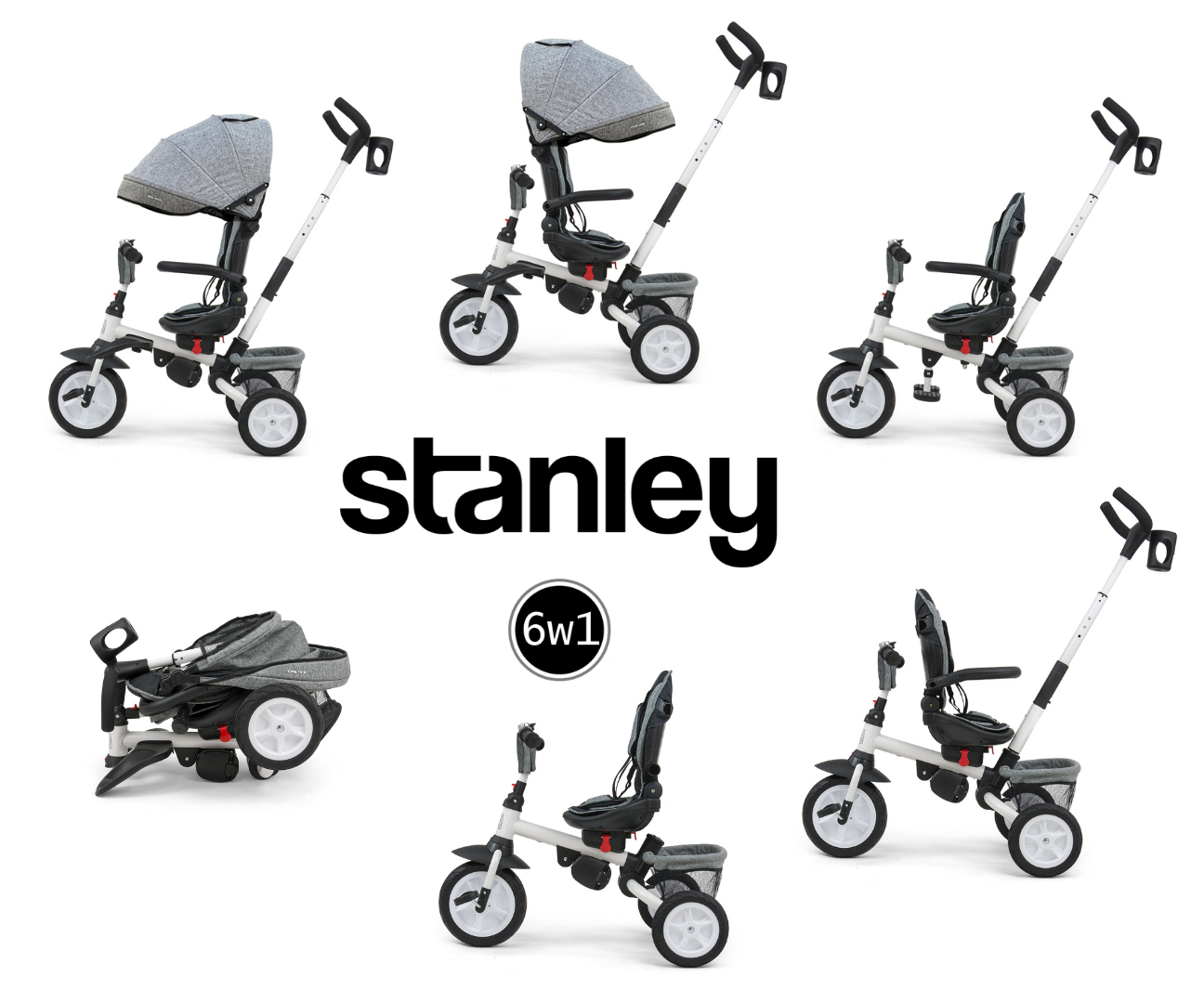 Milly Mally Rowerek Trójkołowy 6w1 Stanley Rubber Grey — zdjęcie 10