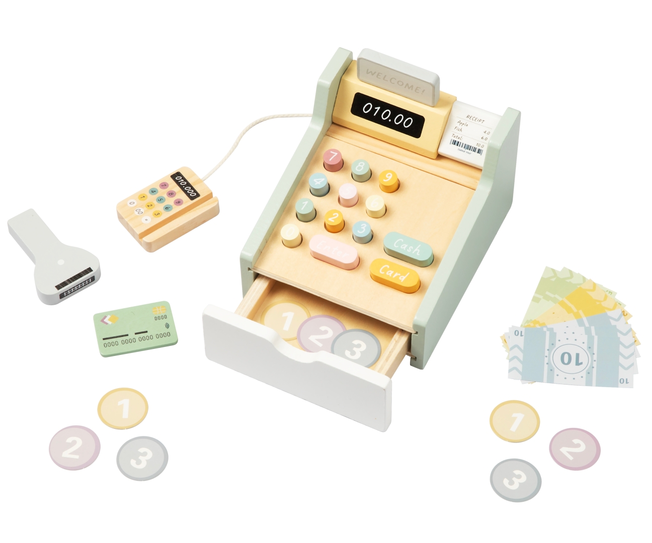 Tooky Toy TP543 Puidust kassaaparaat