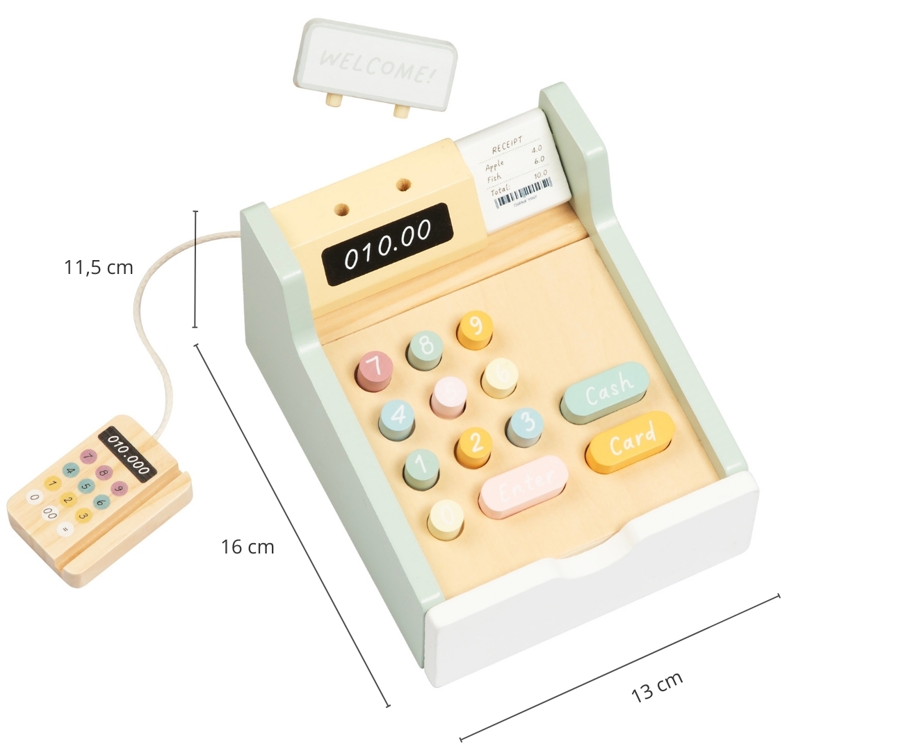 Tooky Toy TP543 Drewniana kasa sklepowa — zdjęcie 6