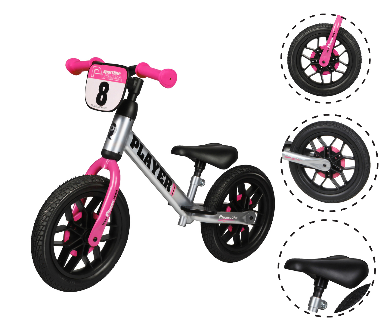 Qplay Rowerek Biegowy Player Pink — zdjęcie 8