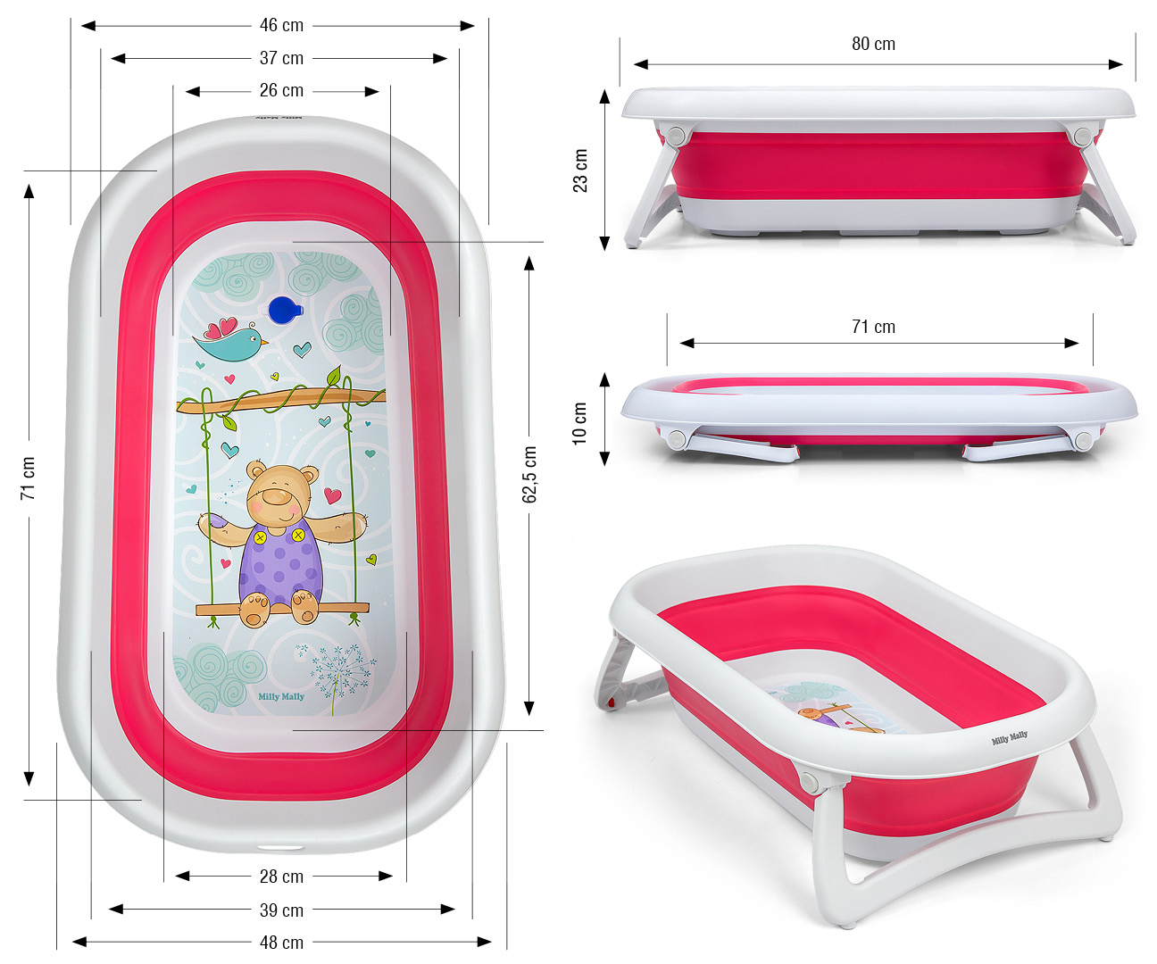 Milly Mally Wanienka składana Aqua Pink — zdjęcie 2