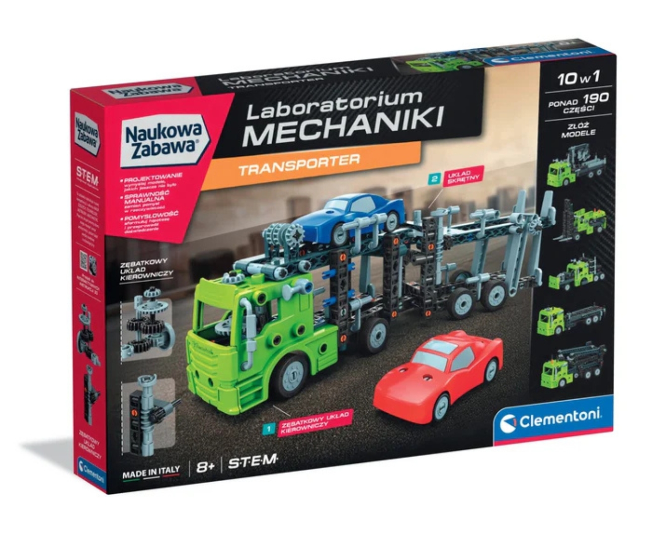 Clementoni 50249 Naukowa Zabawa Lab Laboratorium Mechaniki - transporter