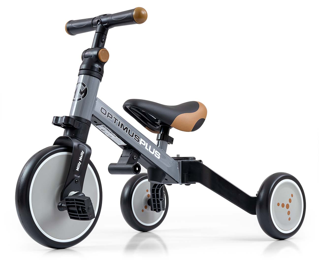 Milly Mally Rowerek 4w1 Optimus Plus Grey — zdjęcie 3