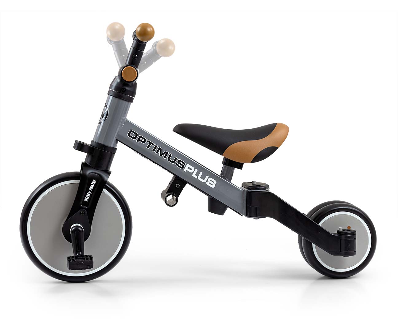 Milly Mally Rowerek 4w1 Optimus Plus Grey — zdjęcie 8