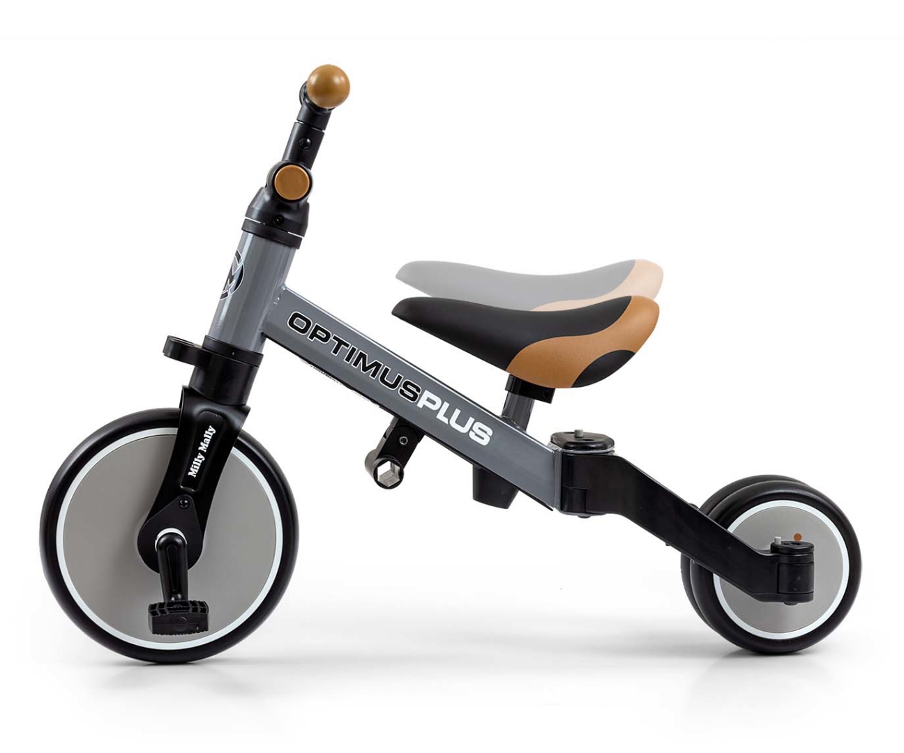 Milly Mally Rowerek 4w1 Optimus Plus Grey — zdjęcie 9