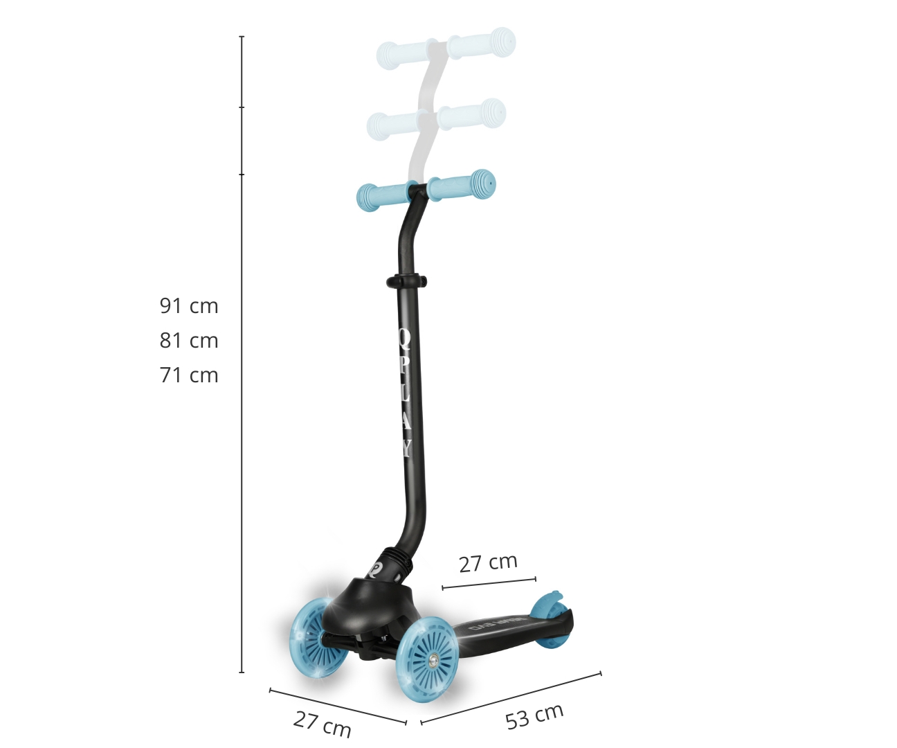 Qplay Hulajnoga Sema Evo 3w1 Sky Blue — zdjęcie 9