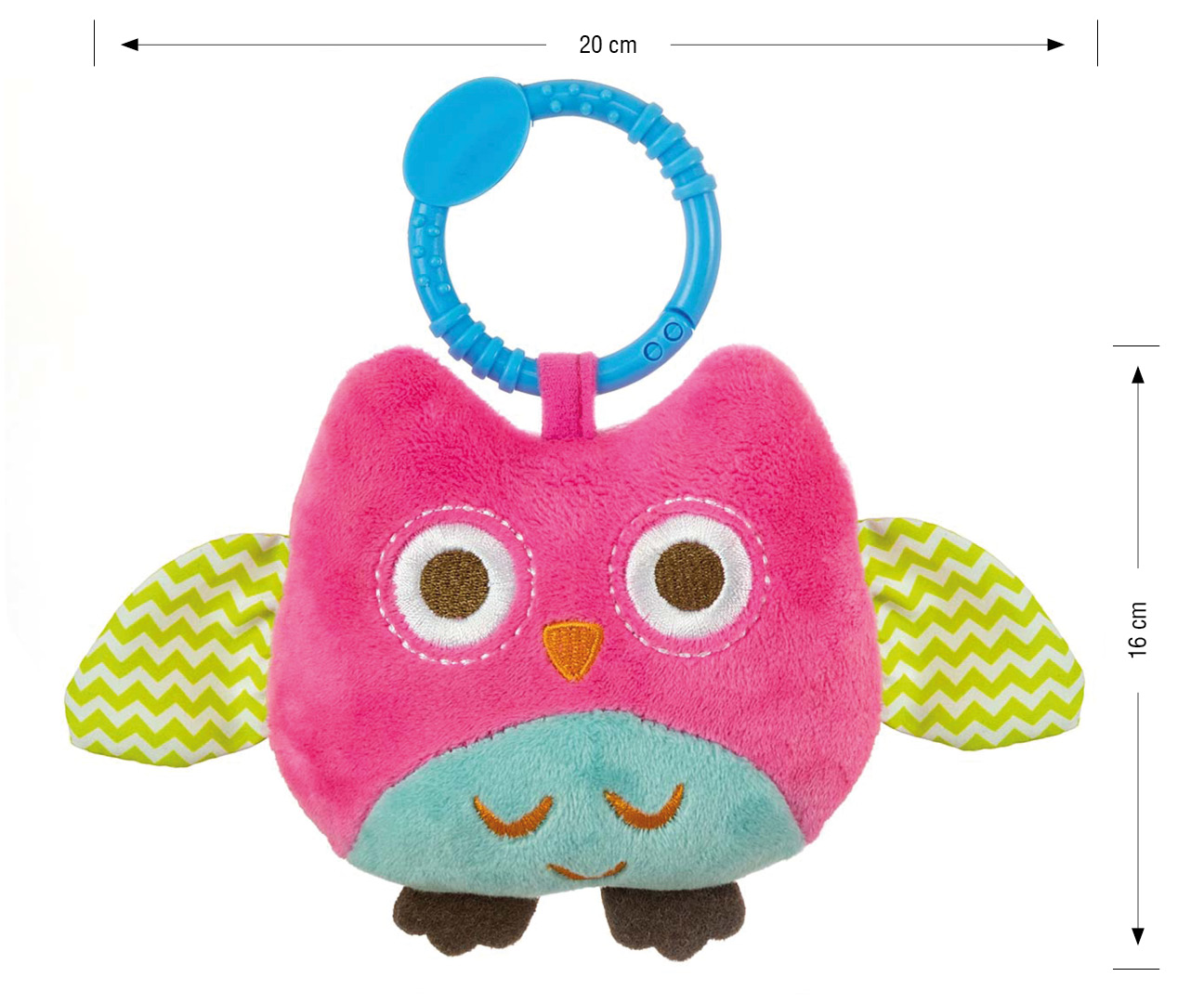 Zawieszka pluszowa Sówka - Happy owl - 2552 PINK — zdjęcie 2