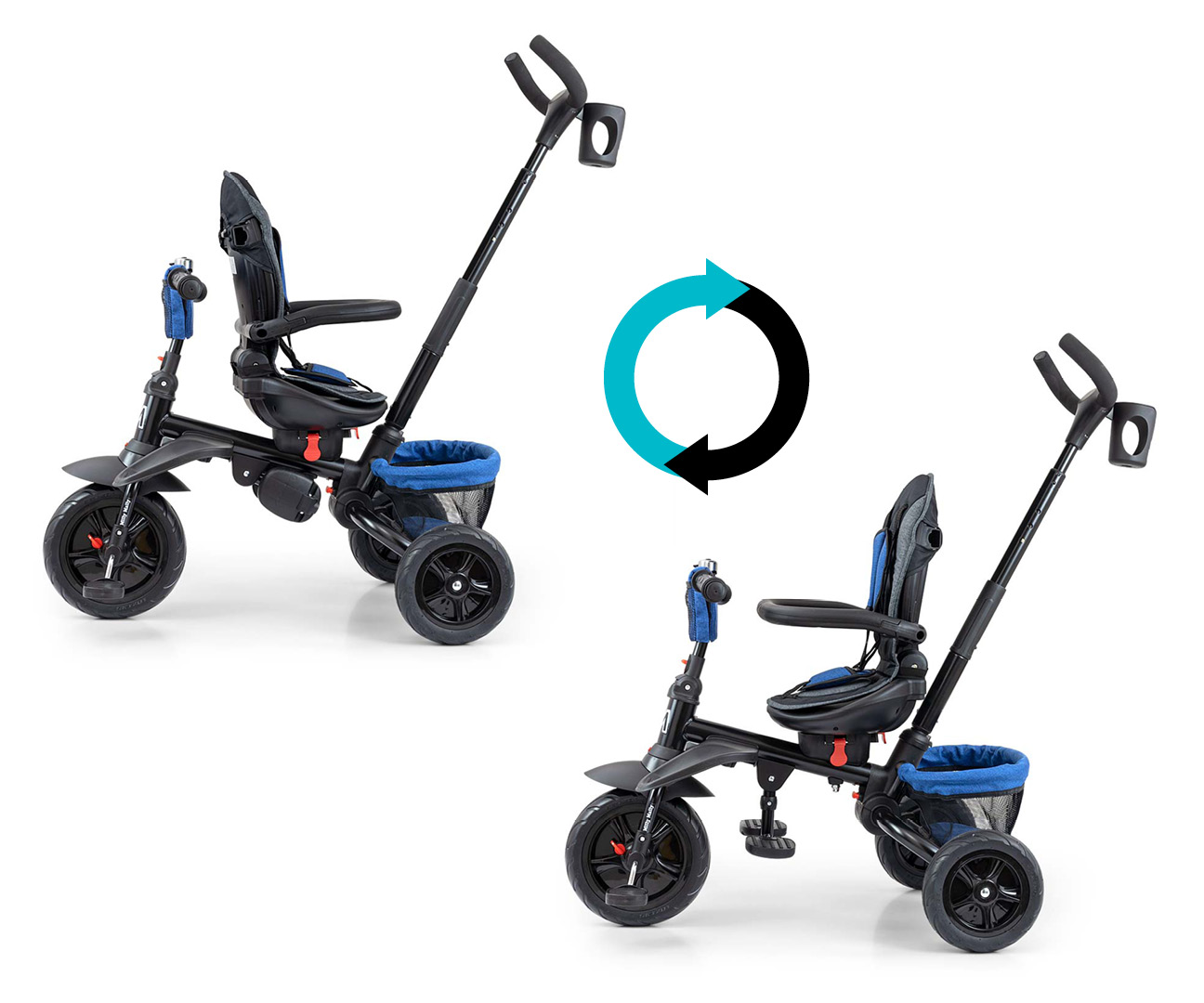 Rowerek Trójkołowy Stanley Rubber Navy-Black — zdjęcie 6