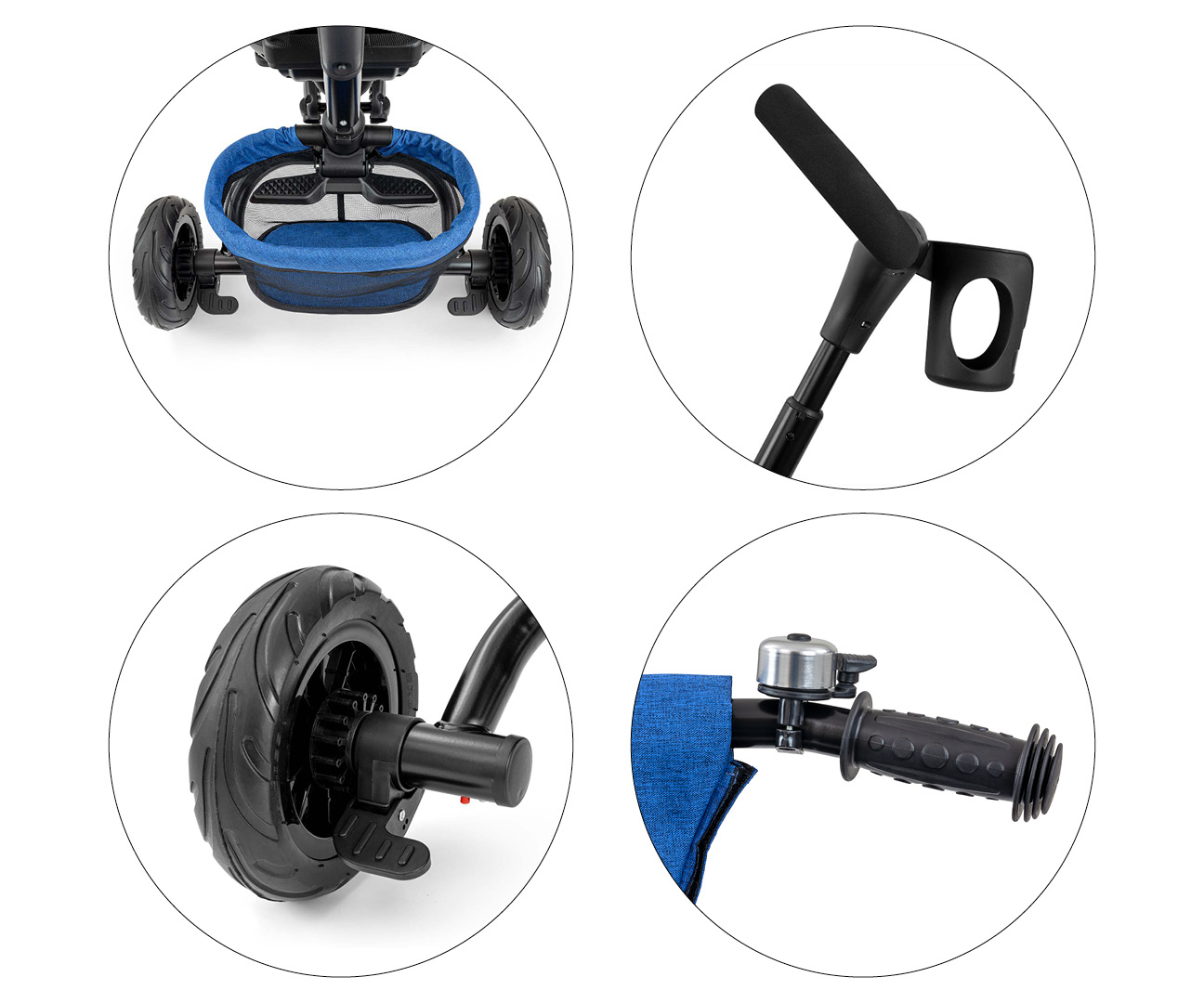 Rowerek Trójkołowy Stanley Rubber Navy-Black — zdjęcie 8