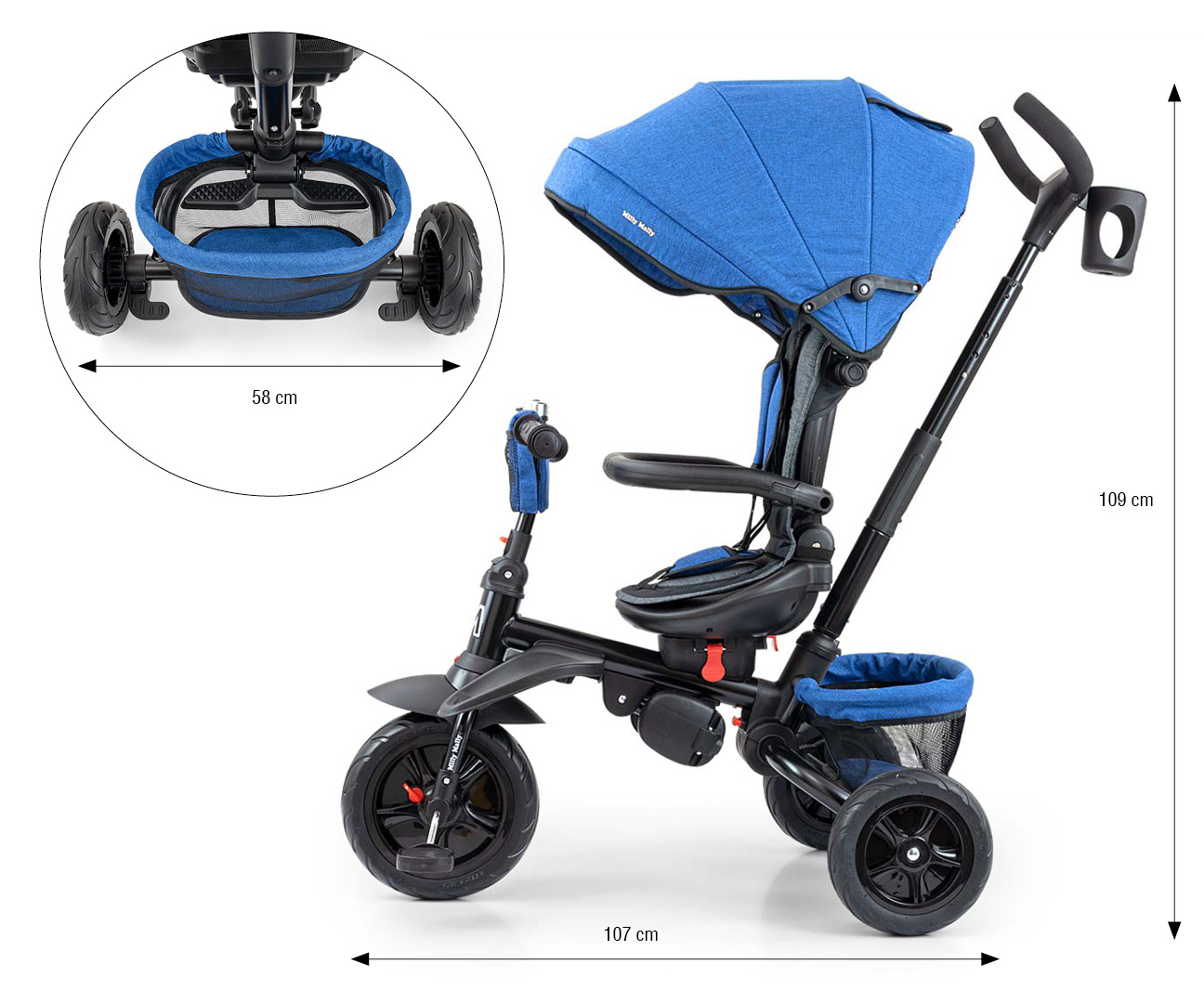 Rowerek Trójkołowy Stanley Rubber Navy-Black — zdjęcie 9