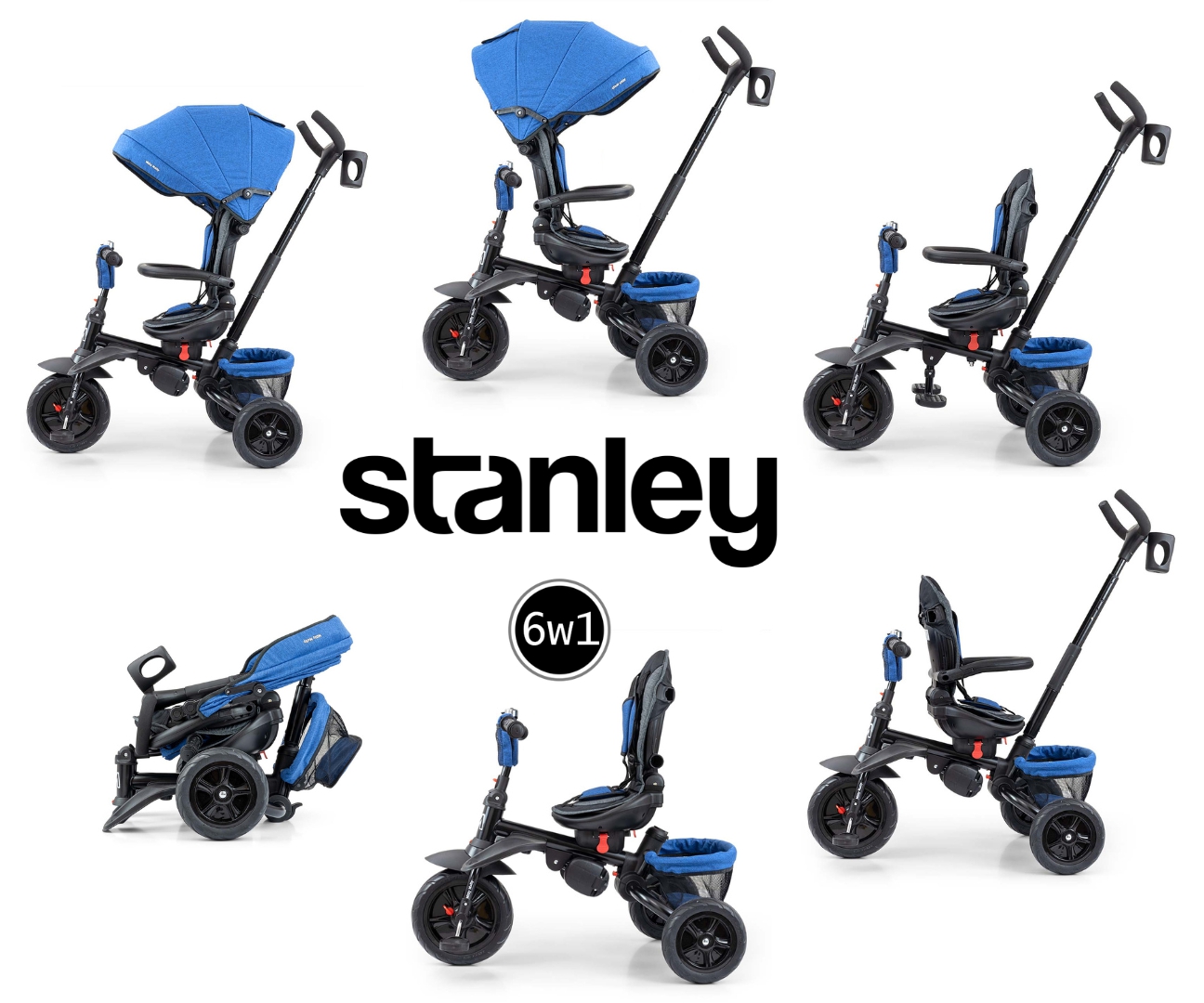 Rowerek Trójkołowy Stanley Rubber Navy-Black — zdjęcie 10