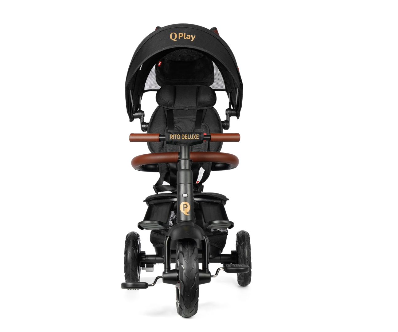 Qplay Rowerek Trójkołowy Rito Deluxe Rubber Black — zdjęcie 2