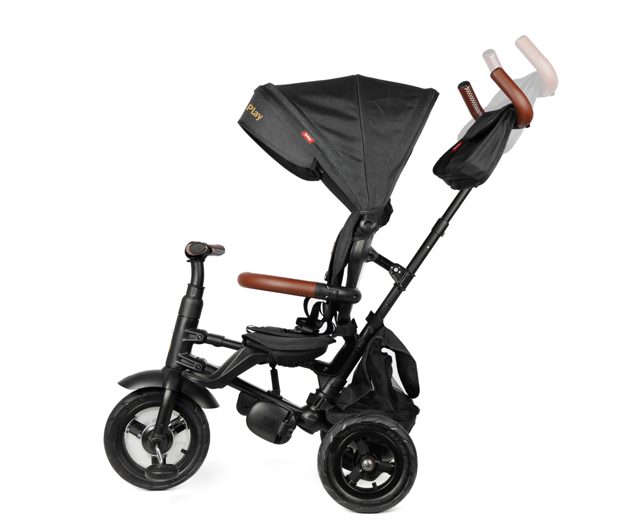 Qplay Rowerek Trójkołowy Rito Deluxe Rubber Black — zdjęcie 3