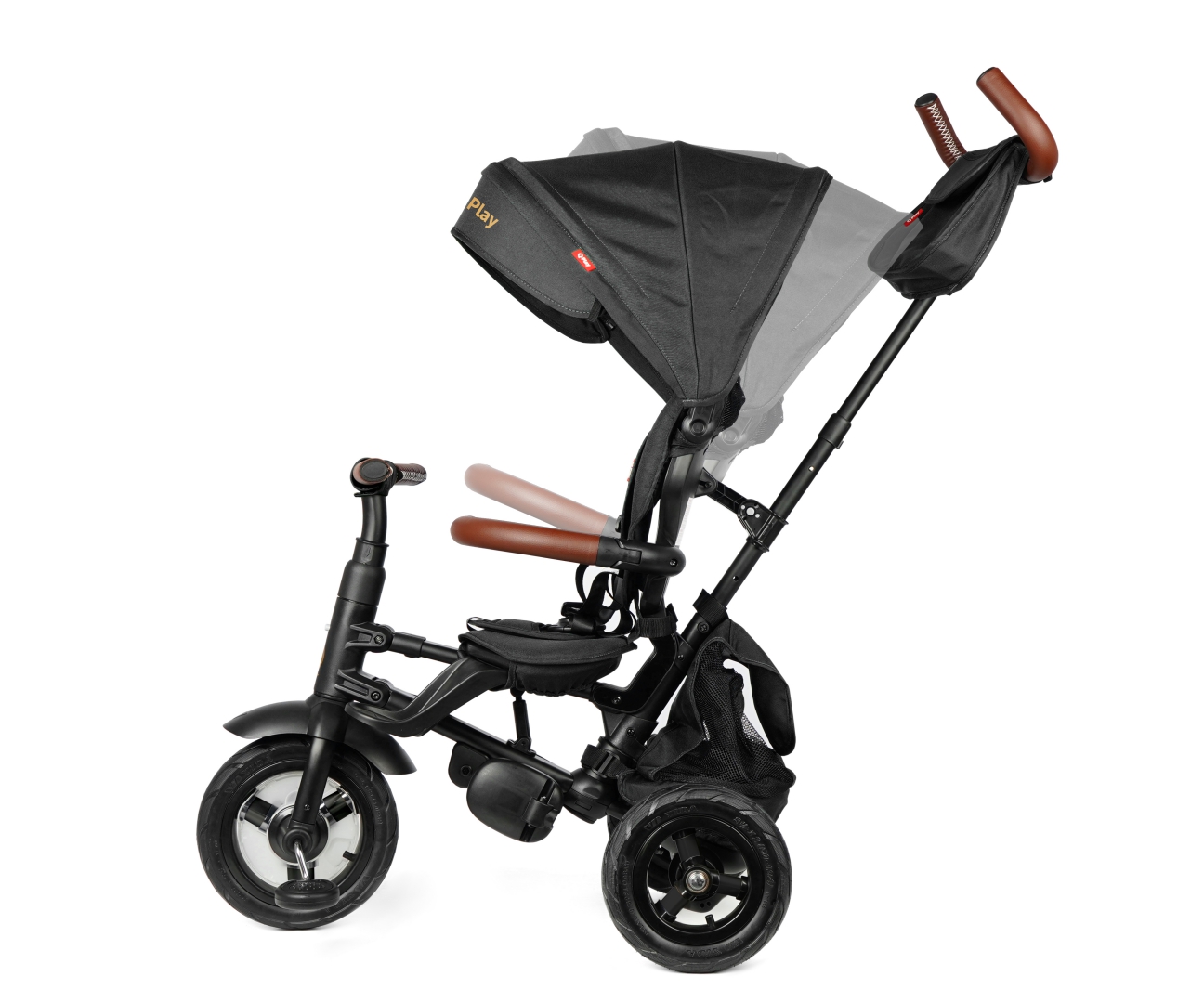 Qplay Rowerek Trójkołowy Rito Deluxe Rubber Black — zdjęcie 4