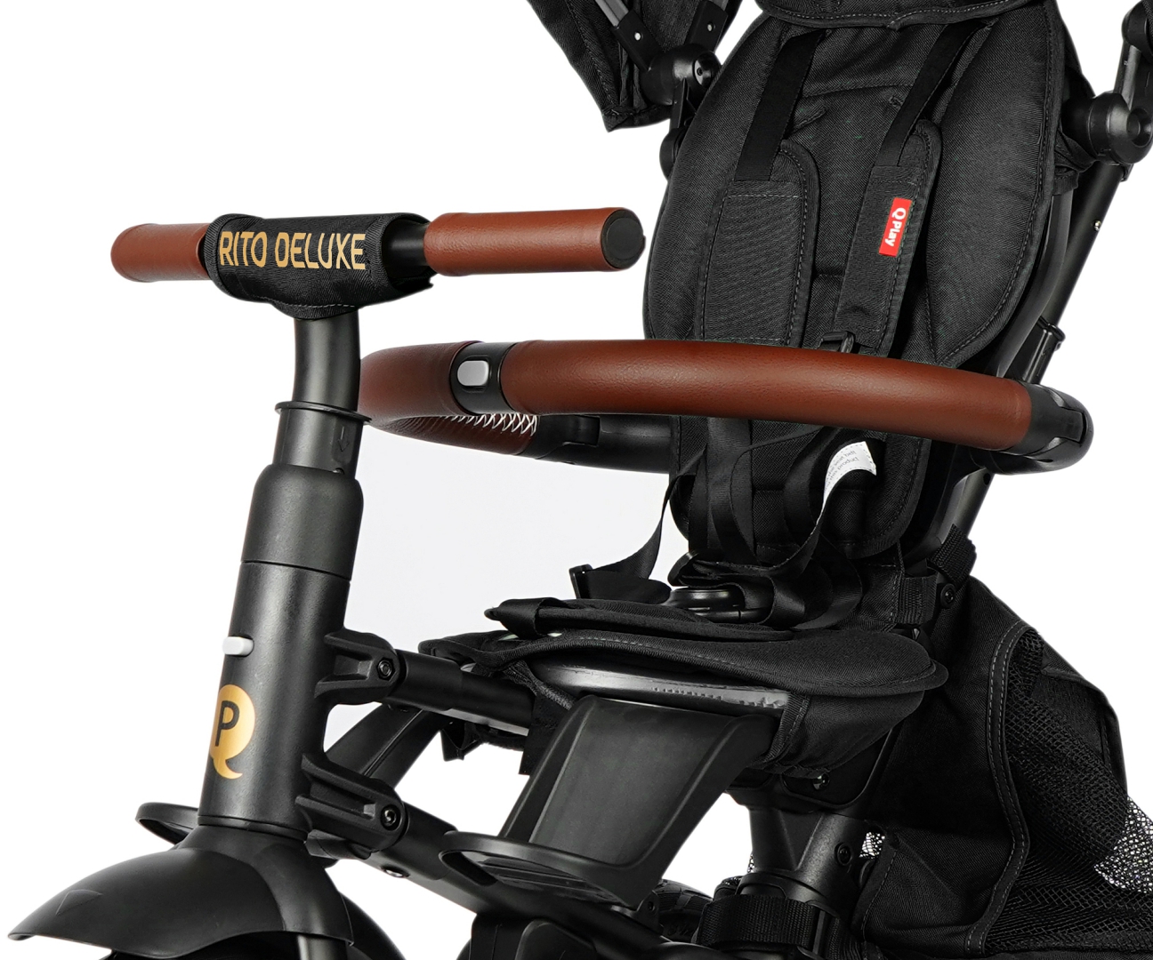 Qplay Rowerek Trójkołowy Rito Deluxe Rubber Black — zdjęcie 7