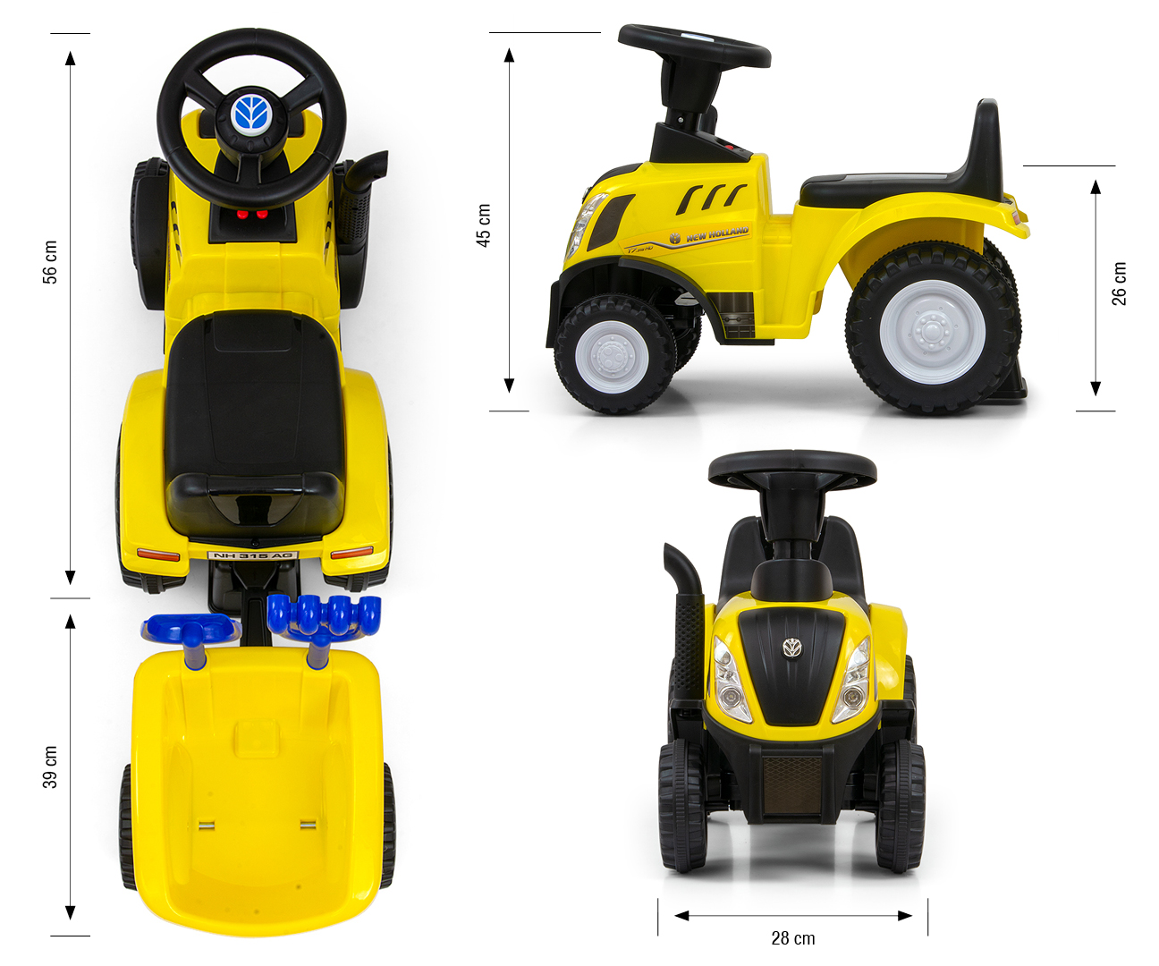 Milly Mally Pojazd NEW HOLLAND T7 TRAKTOR Yellow — zdjęcie 9
