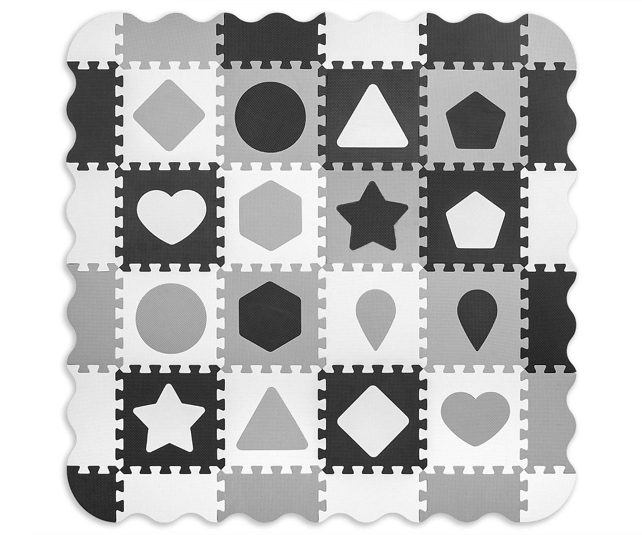 Vahtmatt puzzle Jolly 4x4 Shapes - Grey