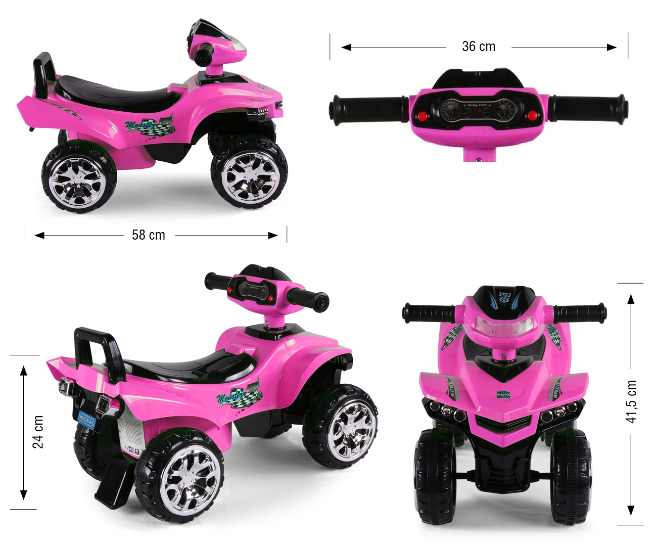 Milly Mally Pojazd Monster Black Pink — zdjęcie 10