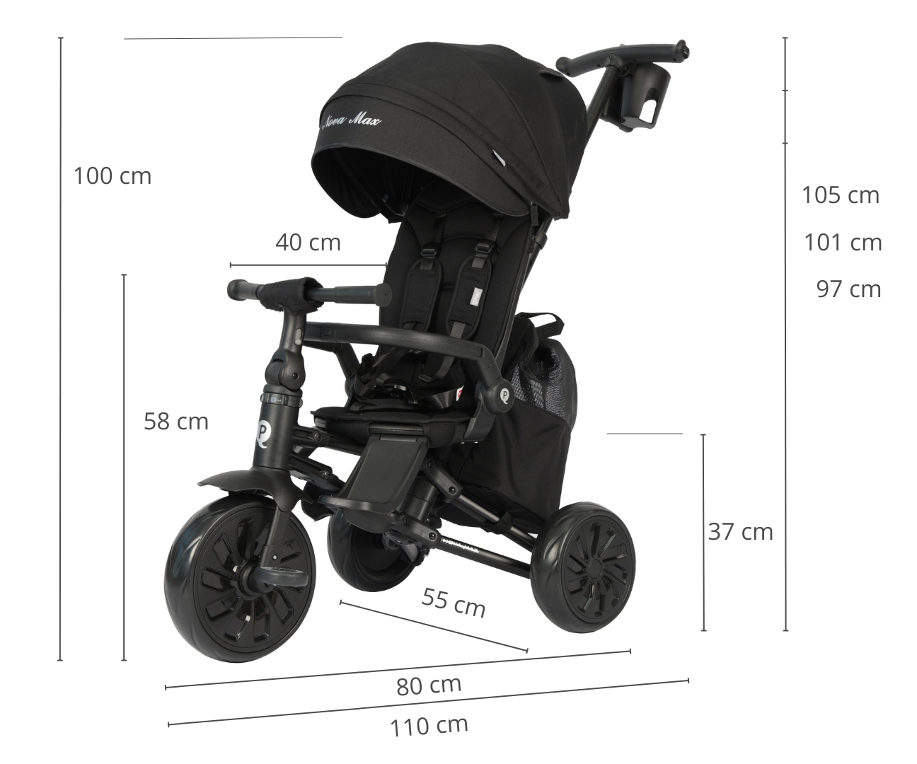 Qplay Rowerek Trójkołowy Nova Max Black — zdjęcie 10