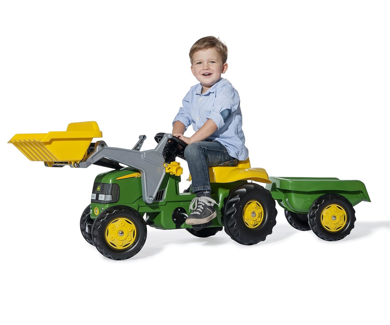 Rolly Toys 811496 Traktor Rolly Junior John Deere z łyżką i przyczepą — zdjęcie 7