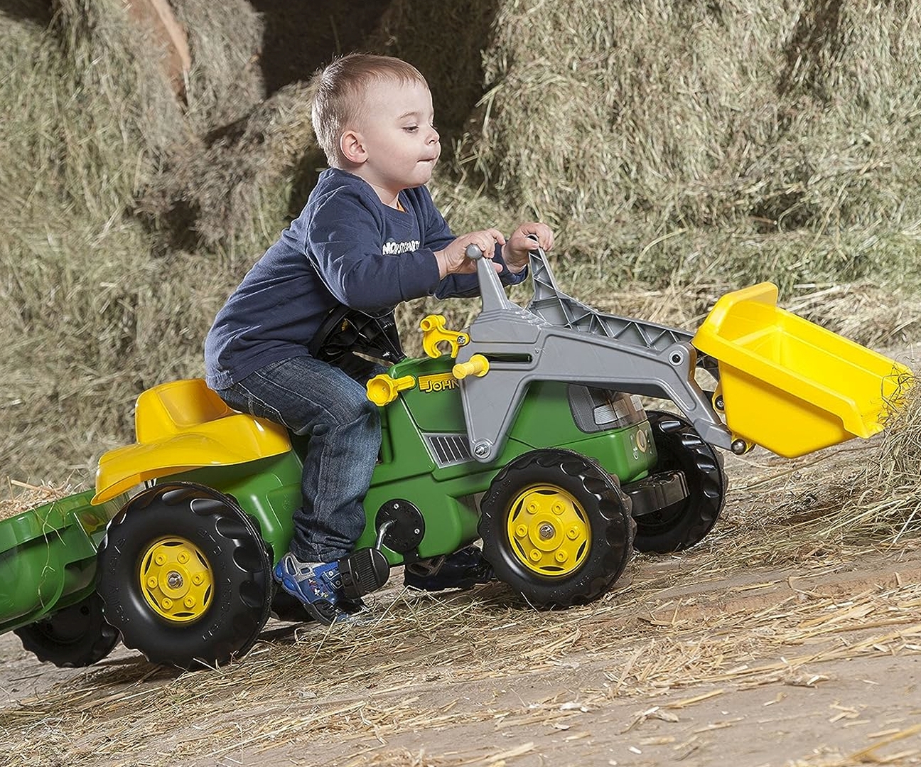 Rolly Toys 811496 Traktor Rolly Junior John Deere z łyżką i przyczepą — zdjęcie 8